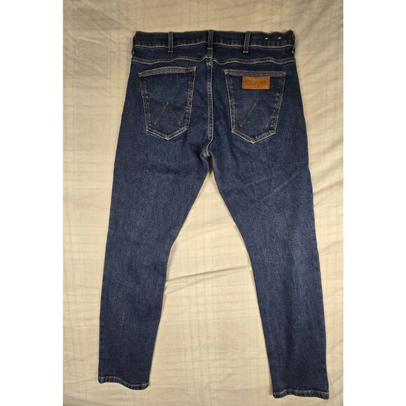 Wrangler Mens Larston Jeans Slim Tapered Stretch Waist Embroidered 34 x 32 - Picture 3 of 8